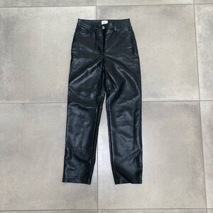 Wilfred Vegan Black Leather Straight Leg Pants